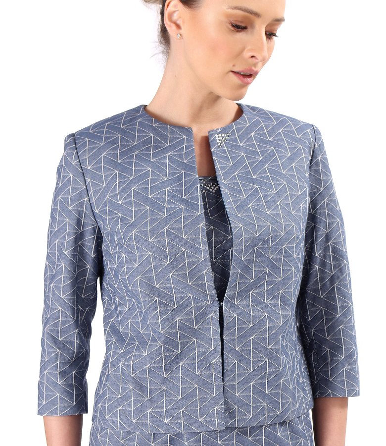 Elegant stretch cotton denim-style jacket