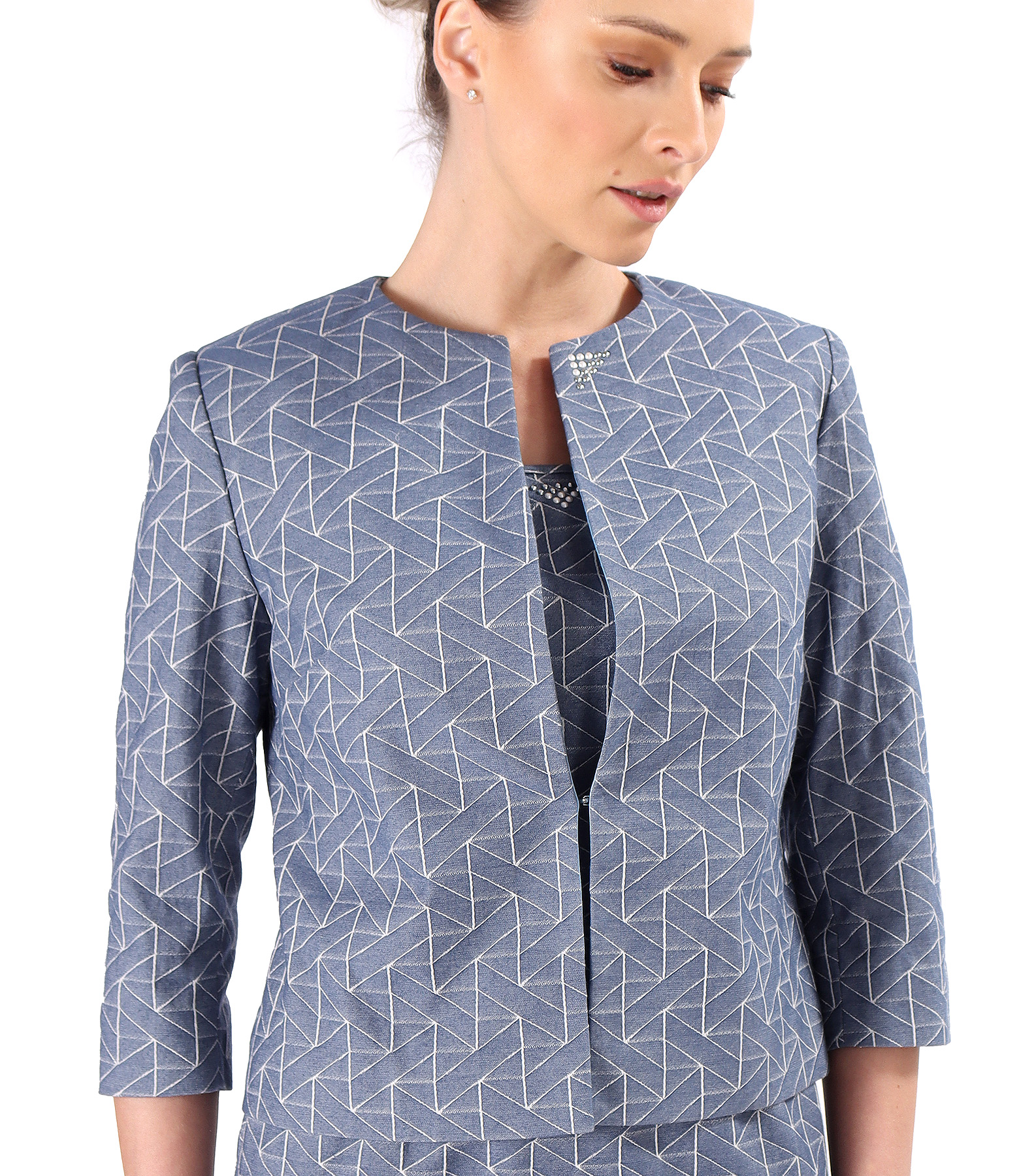 Elegant stretch cotton denim-style jacket