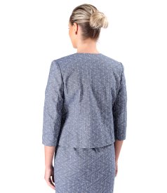 Sacou elegant din bumbac elastic tip denim