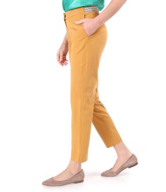 Casual ankle pants made of tencel with cotton