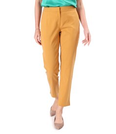 Casual ankle pants made of tencel with cotton
