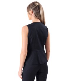 Vesta eleganta cu peplum din stofa cu picouri