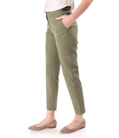 Casual ankle pants made of tencel with cotton