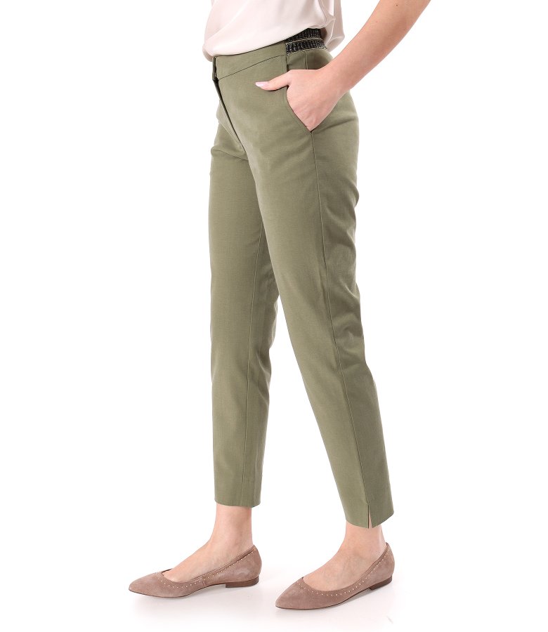 Casual ankle pants made of tencel with cotton