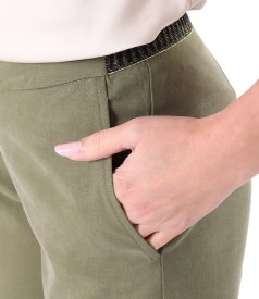 Casual ankle pants made of tencel with cotton