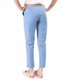 Casual ankle pants made of tencel with cotton