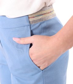 Casual ankle pants made of tencel with cotton