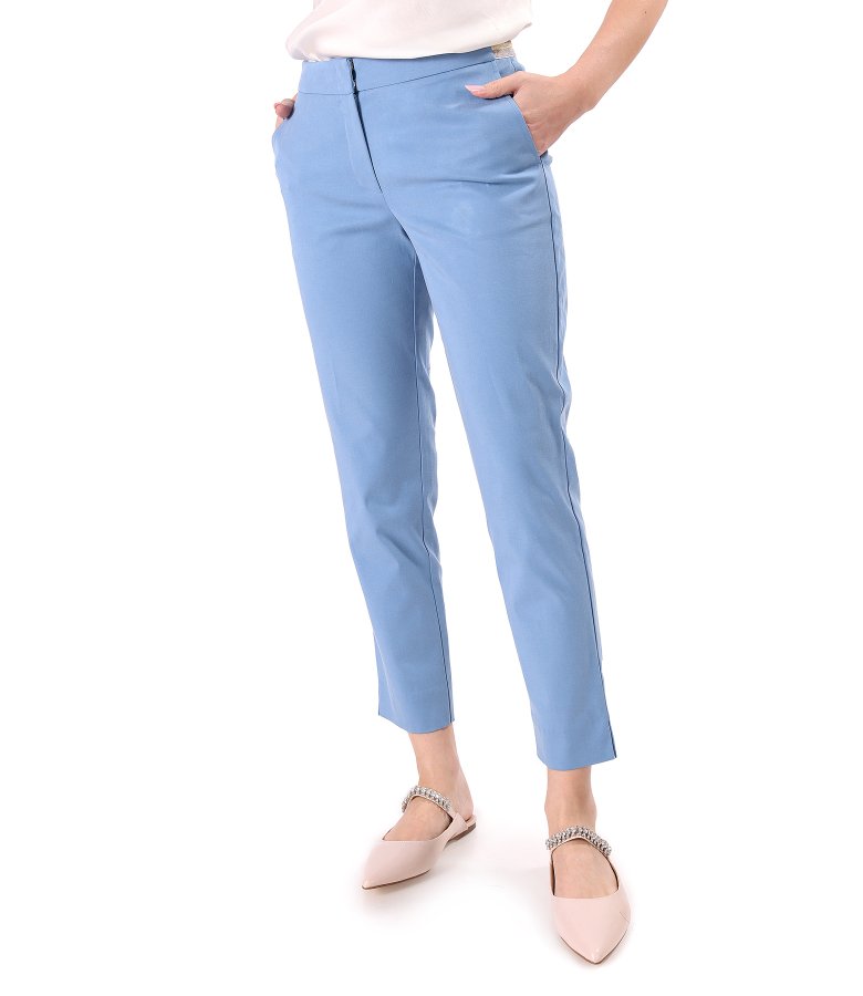 Casual ankle pants made of tencel with cotton