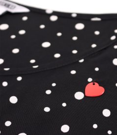 Viscose blouse printed with polka dots