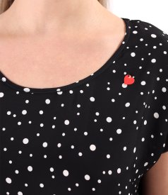 Viscose blouse printed with polka dots