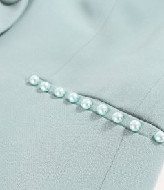 Office jacket made of elastic fabric with decorative pearls