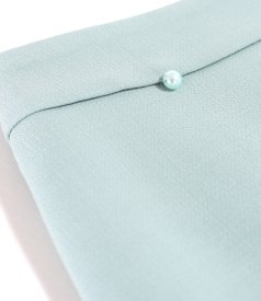 Office skirt with decorative pearl at the waist