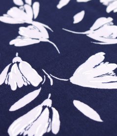 Elastic jersey blouse with embossed rubber print