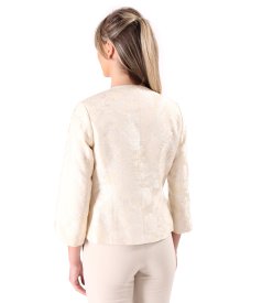 Elegant brocade jacket with floral motifs
