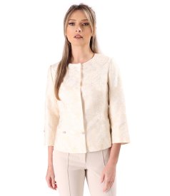 Elegant brocade jacket with floral motifs