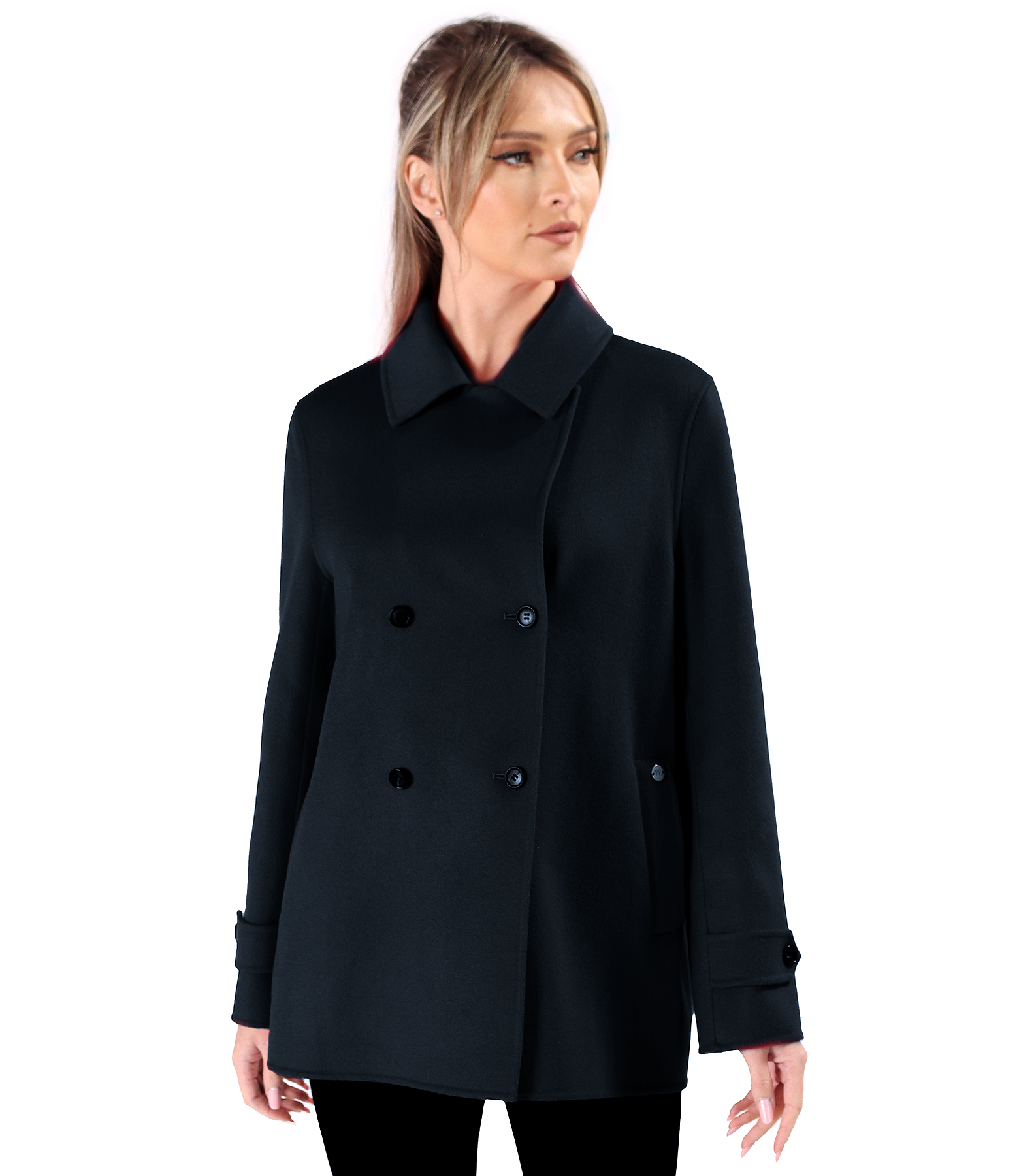Elegant short jacket made of wool and cashmere
