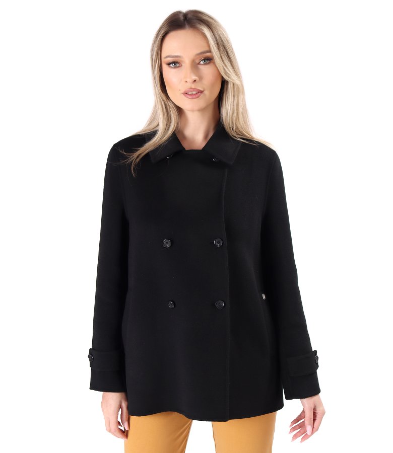 Elegant short jacket made of wool and cashmere