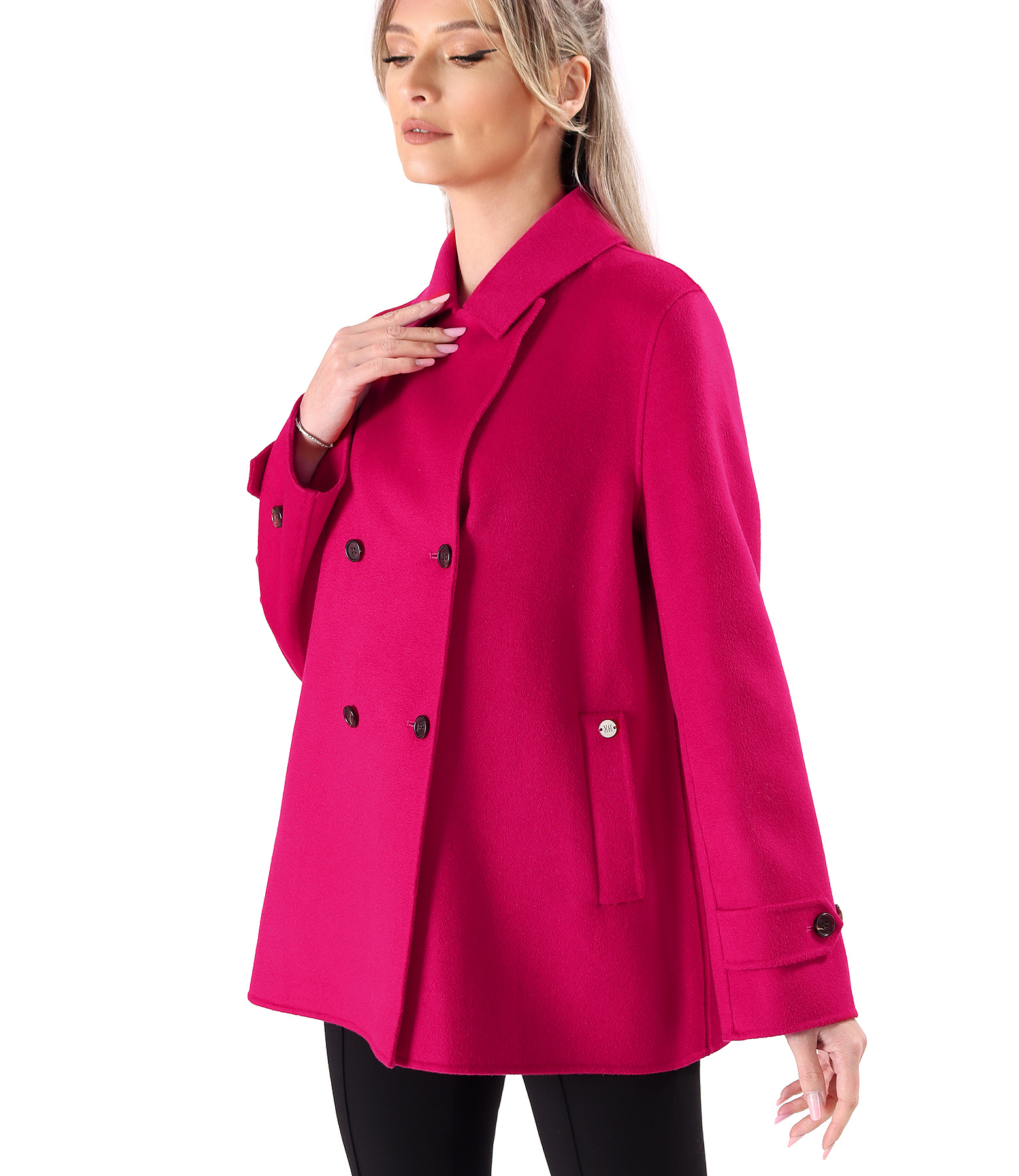 Elegant short jacket made of wool and cashmere