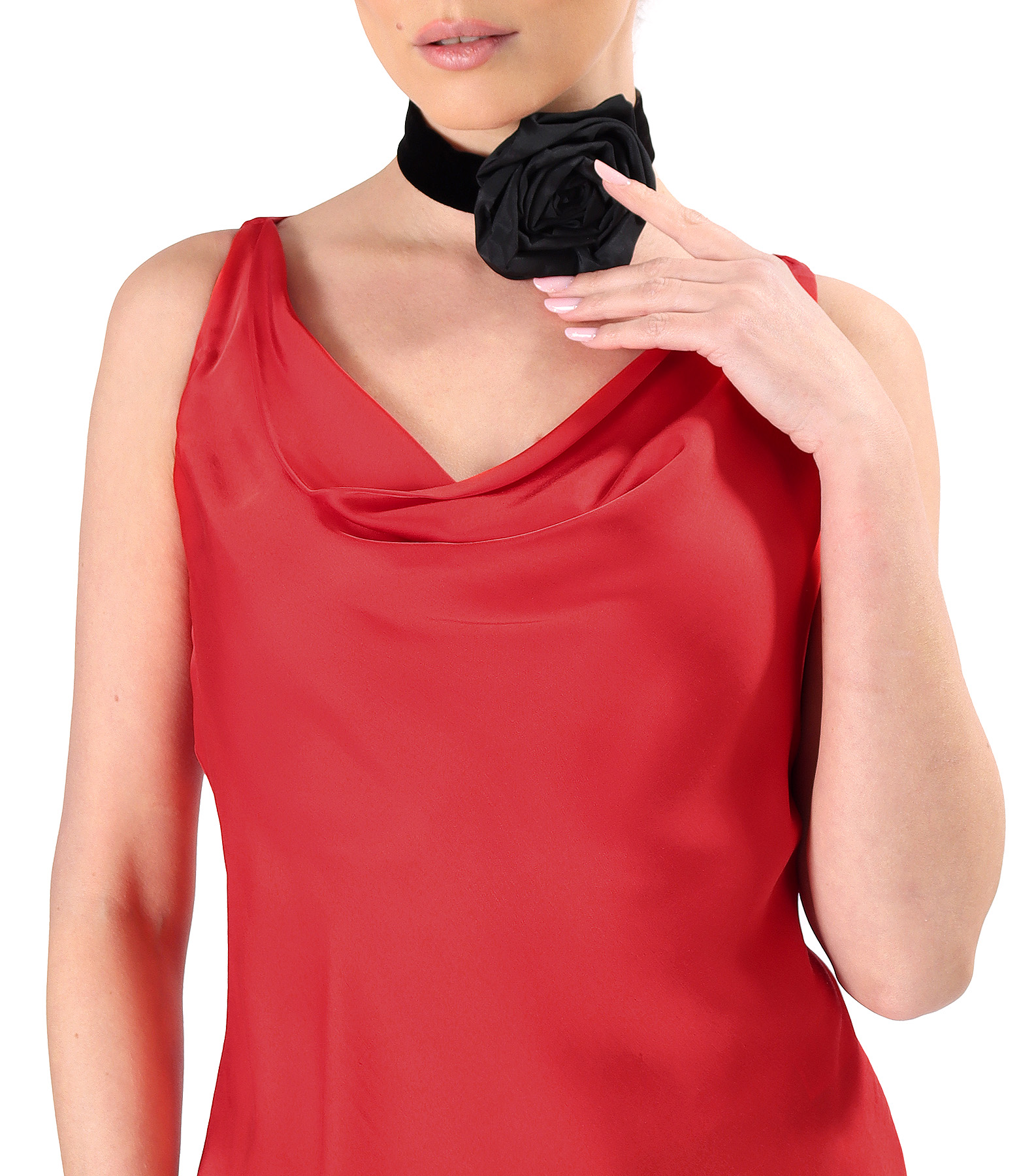 Accessory flower in lightweight matte-effect taffeta