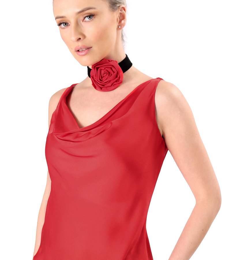 Flower accessory in lightweight matte-effect taffeta