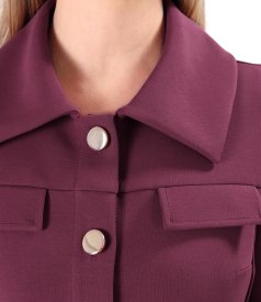 Sacou din stofa plina tip scuba cu bumbac