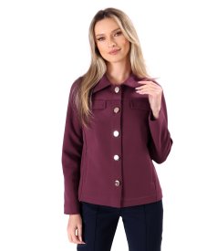 Sacou din stofa plina tip scuba cu bumbac