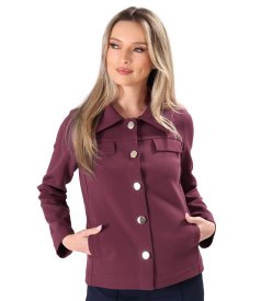 Sacou din stofa plina tip scuba cu bumbac