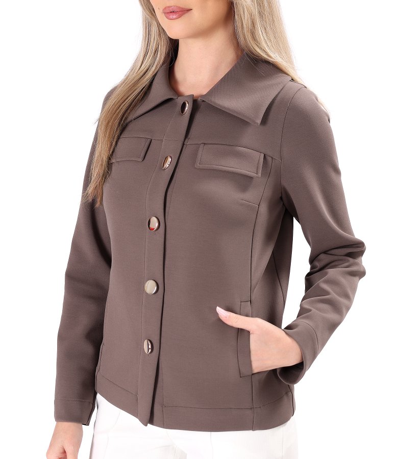 Scuba-style cotton-blend jacket