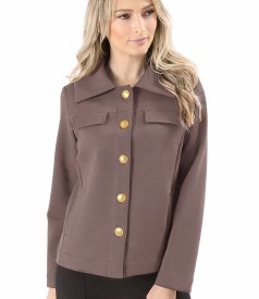 Sacou din stofa plina tip scuba cu bumbac