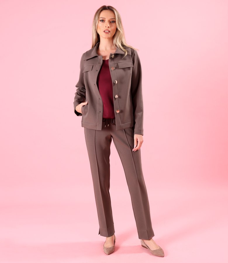 Scuba-style cotton-blend jacket
