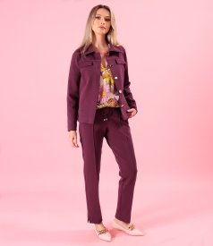 Casual pants made of scuba fabric with cotton