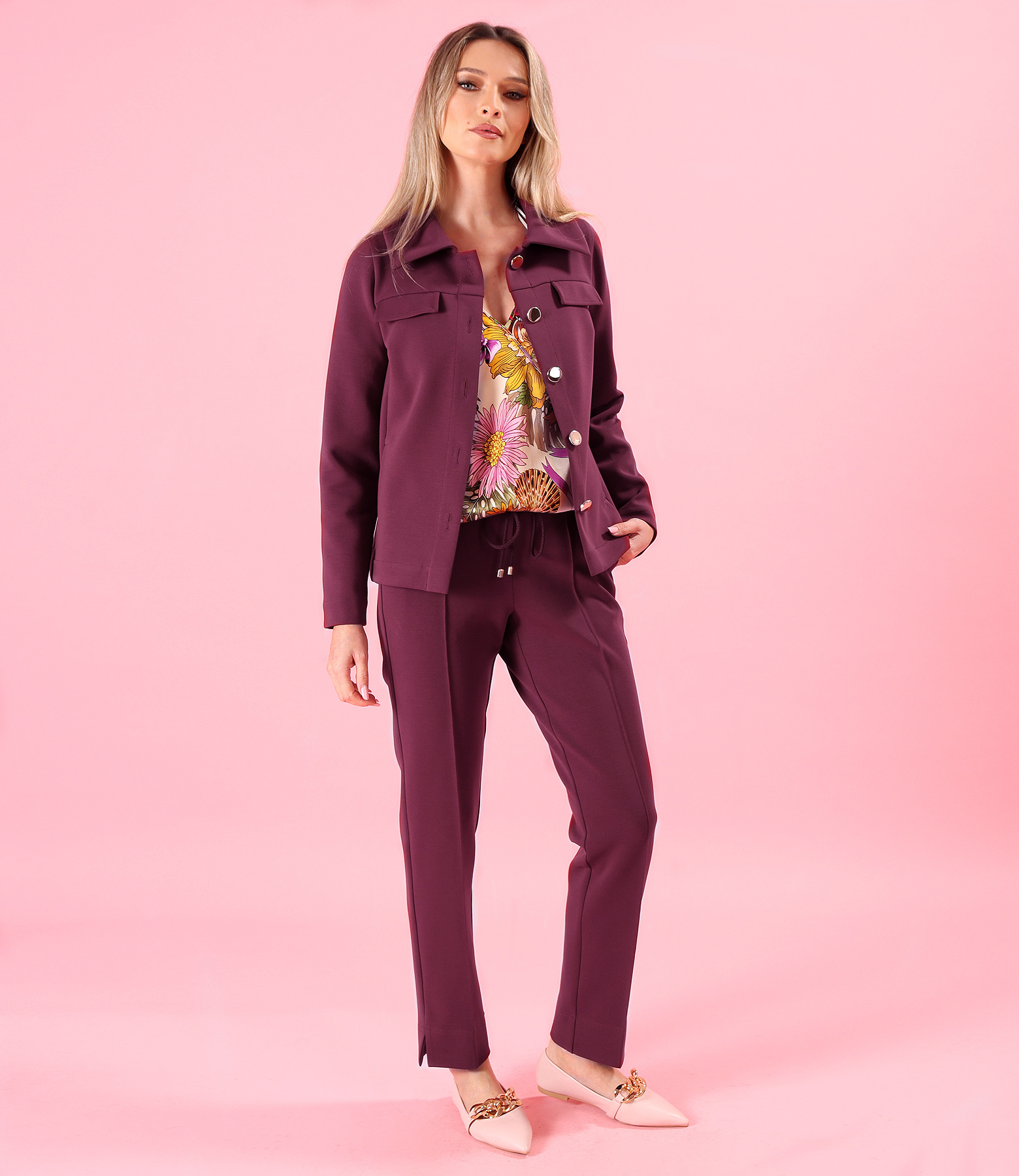 Casual pants made of scuba fabric with cotton