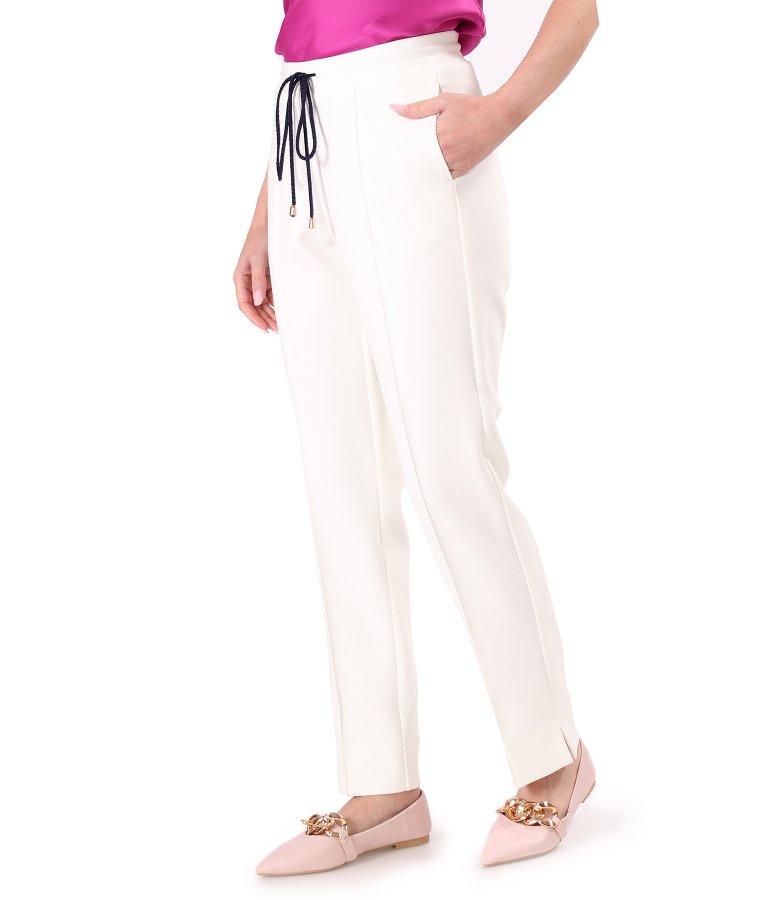 Casual pants made of scuba fabric with cotton