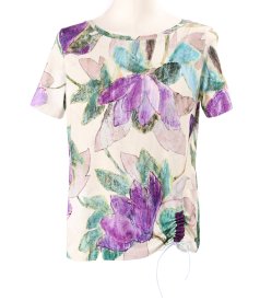 Elastic jersey blouse with cord at the bottom