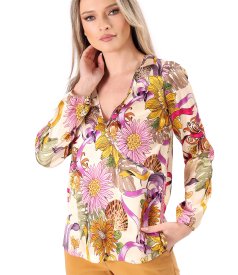 Elegant blouse with overlapping neckline