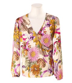 Elegant blouse with overlapping neckline