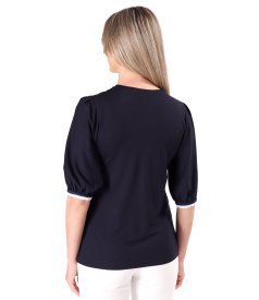 Elegant blouse made of elastic jersey with 3/4 sleeves