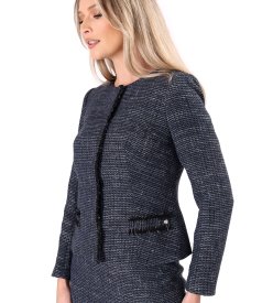 Elegant jacket made of cotton and silver thread