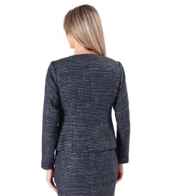Elegant jacket made of viscose and silver thread