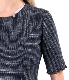 Elegant dress made of viscose and silver thread