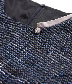 Elegant dress made of viscose and silver thread