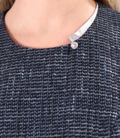 Elegant dress made of viscose and silver thread