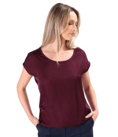 Elegant relaxed-fit satin viscose blouse