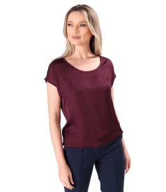 Elegant relaxed-fit satin viscose blouse