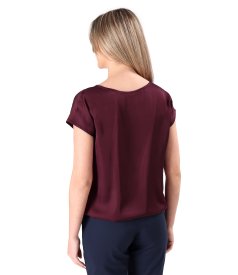 Elegant relaxed-fit satin viscose blouse