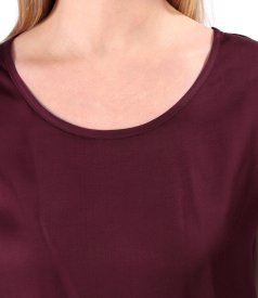 Elegant relaxed-fit satin viscose blouse