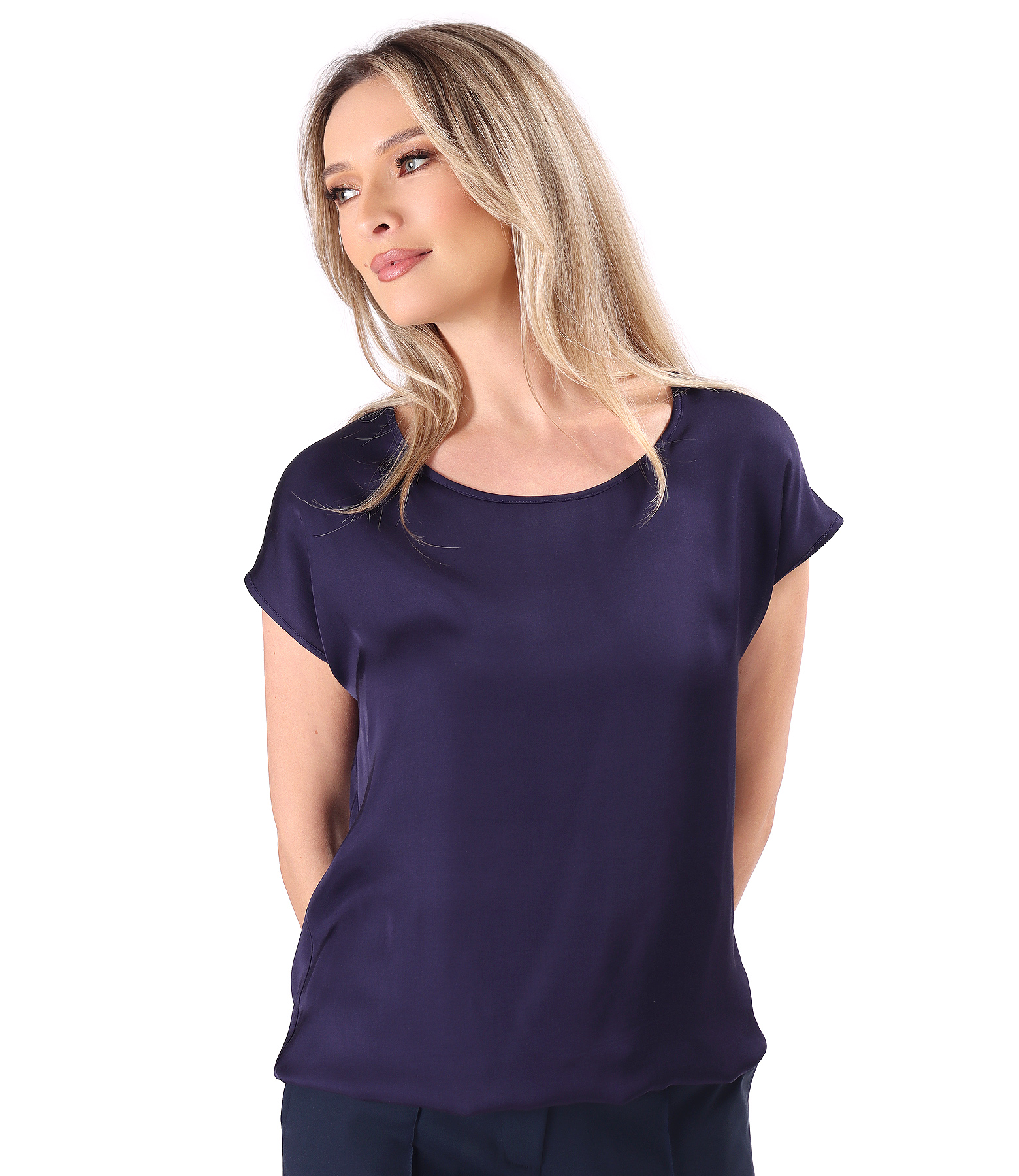 Elegant satined viscose blouse
