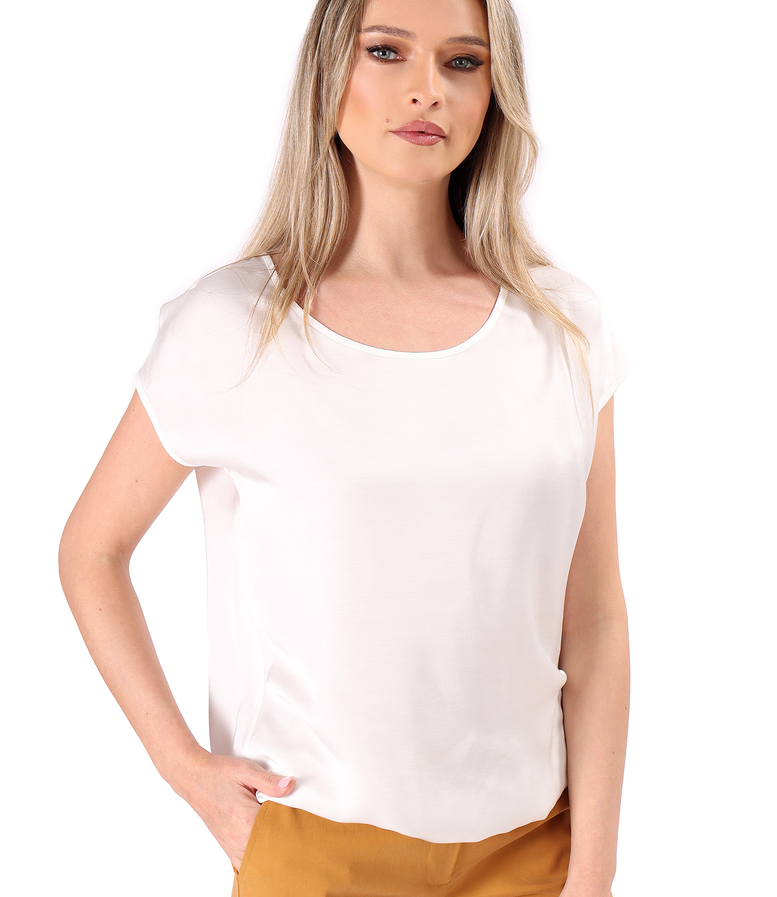 Elegant satined viscose blouse