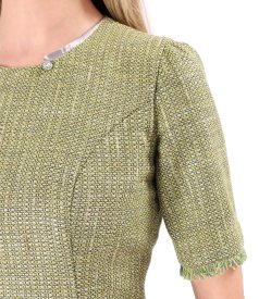 Elegant dress made of viscose and silver thread