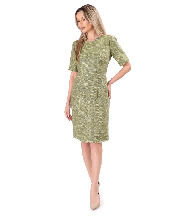 Elegant dress made of cotton and silver thread